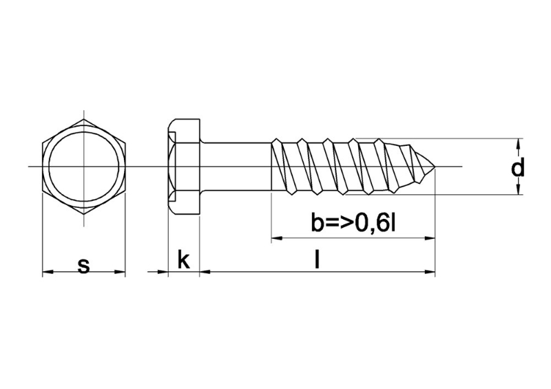 Afbeeldingen van Kobout B.V. Houtdraadbout DIN 571, rvs A2