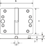 Afbeeldingen van Kogelstiftpaumelle / ronde hoeken / 89x150 mm