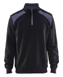Afbeeldingen van Blåkläder/Sweatshirt bi-colour met halve rits/3353/Zwart/Grijs/L