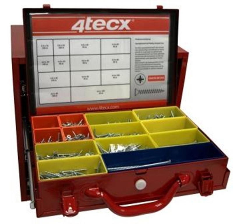 Afbeeldingen van 4Tecx Assortiment spaanplaatschroeven platver