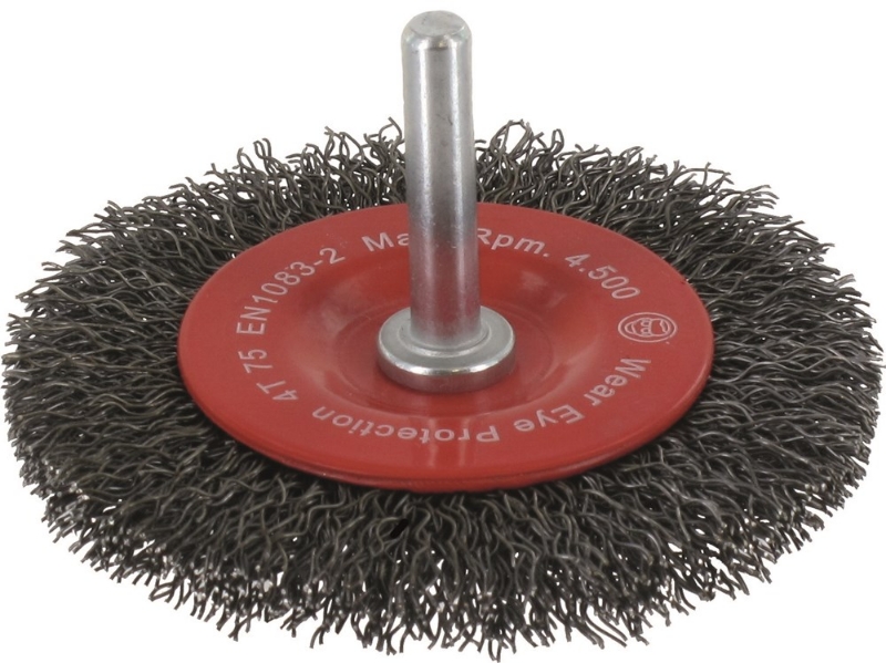 Afbeeldingen van Stiftborstel, gegolfd staaldraad, ø100x12x0,3