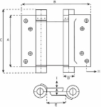 Afbeeldingen van Bommerscharnier dubbel 30/100mm zwart gelakt