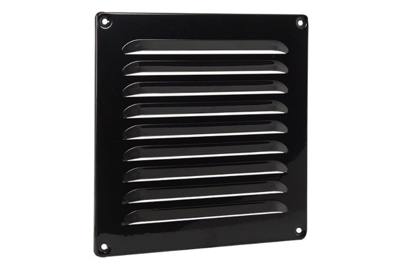 Afbeeldingen van Schoepenrooster 200x200mm aluminium zwart