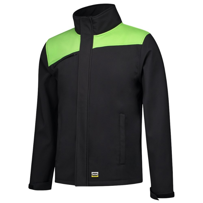 Afbeeldingen van SOFTSHELL BICOLOR NADEN BLACKLIME L