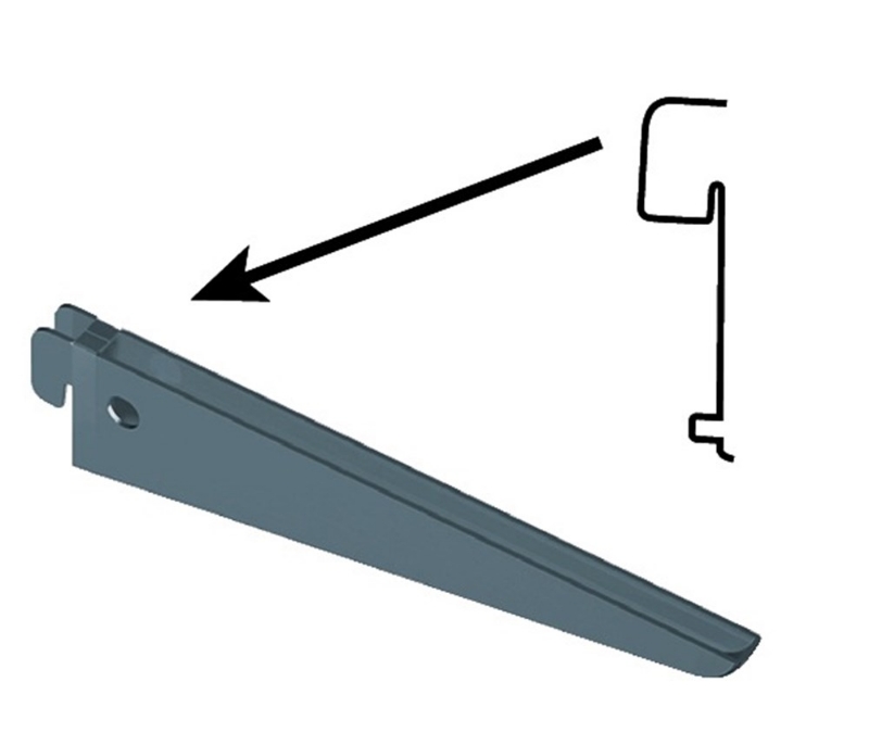 Afbeeldingen van Drager Element dubbel 1-haaks sys 50 staal wit 22cm 10201-00008