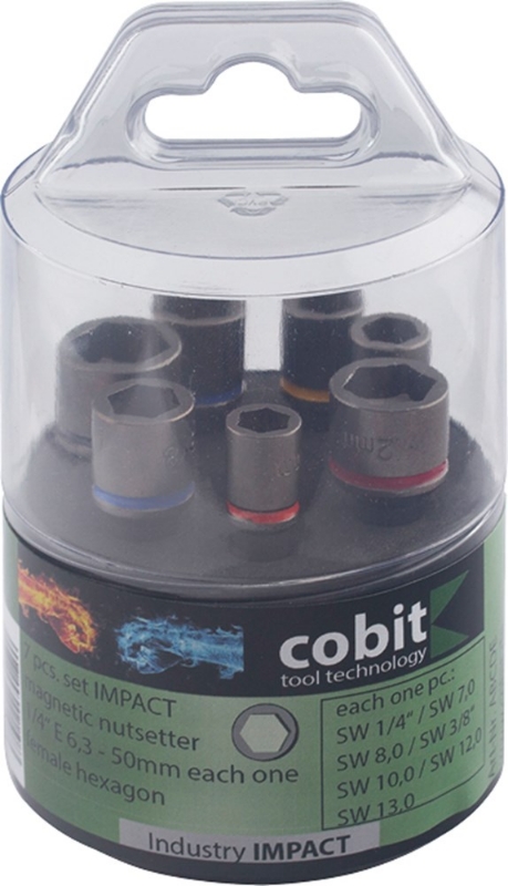 Afbeeldingen van Set Impact dop met verende magneet 1/4 opname