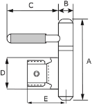Afbeeldingen van Inboorpaumelle / Ø 14 mm / grijze nylon ring