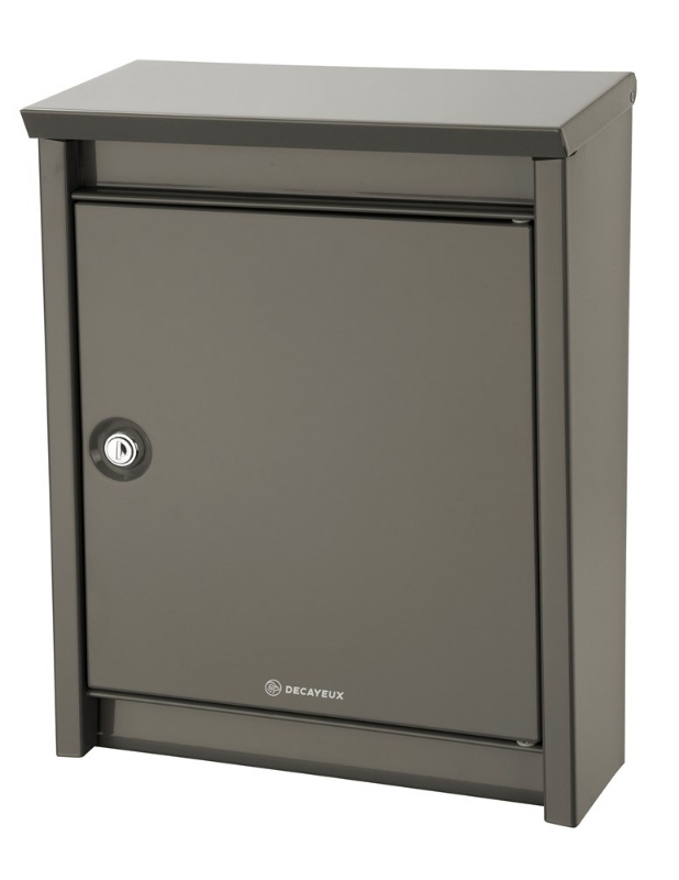 Afbeeldingen van Brievenbus D110 staal gelakt kwartsgrijs