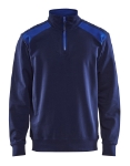 Afbeeldingen van Blåkläder/Sweatshirt bi-colour met halve rits/3353/Marineblauw/Korenblauw/M