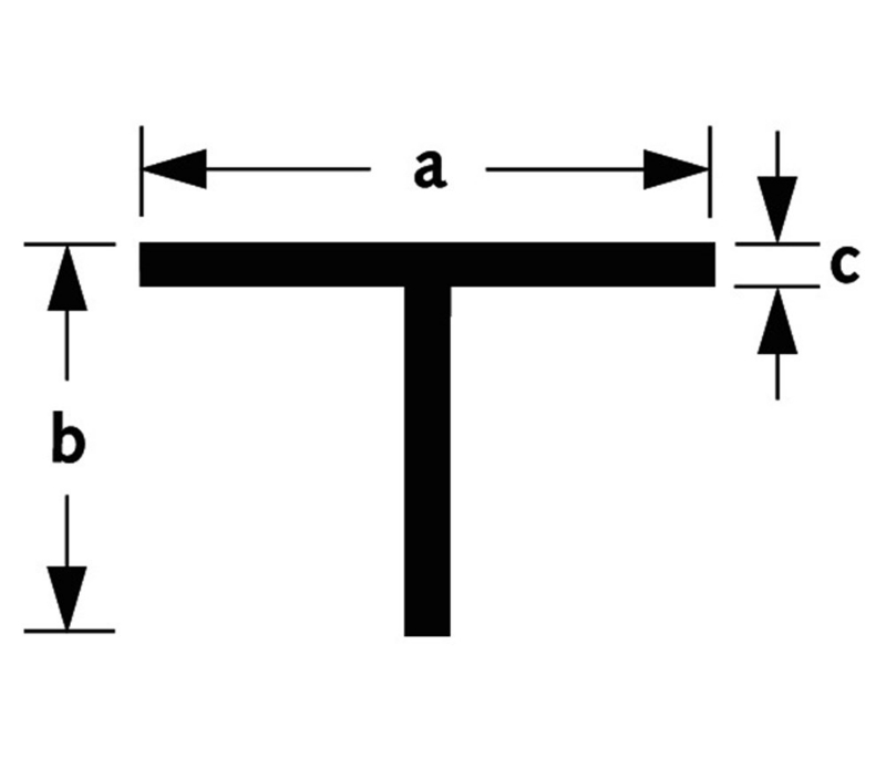 Afbeeldingen van T-prof alu brute 15x15x2mm 2m