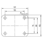 Afbeeldingen van ZWENKWIEL MET PLAAT ZWART 160MM MAX. 135KG
