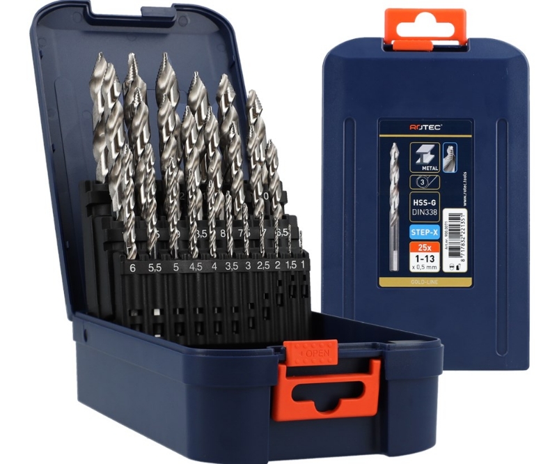 Afbeeldingen van Spiraalborenset '104 - STEP-X', DIN 338, 25-d