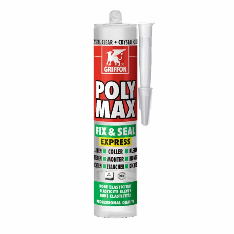 Afbeeldingen van Griffon Poly Max® Fix & Seal Express Crystal Clear Koker 300 g NL/FR/DE