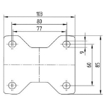 Afbeeldingen van Bokwiel wit 125mm Max. 250kg