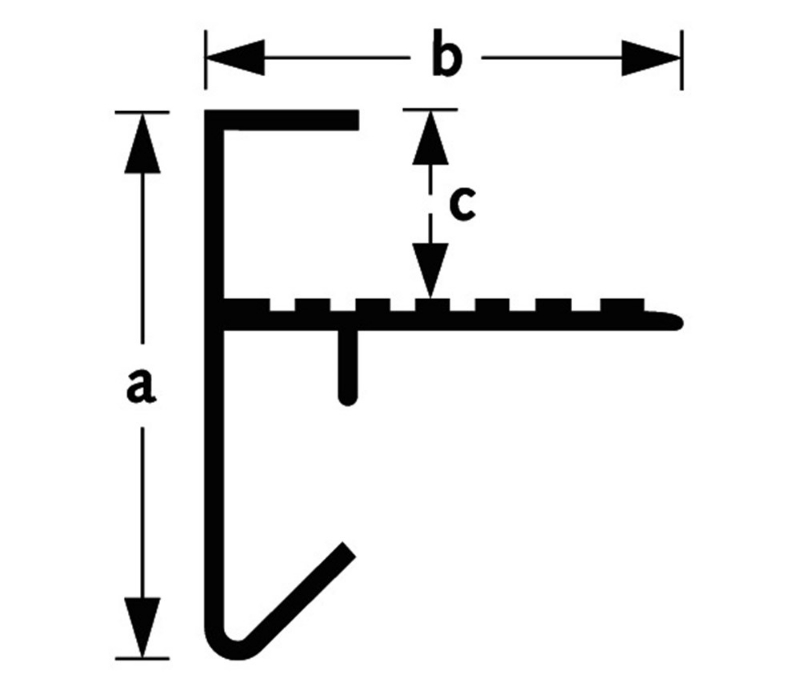 Afbeeldingen van Daktrim d45 aluminium brute geribbeld 35x44x8,9mm 100cm