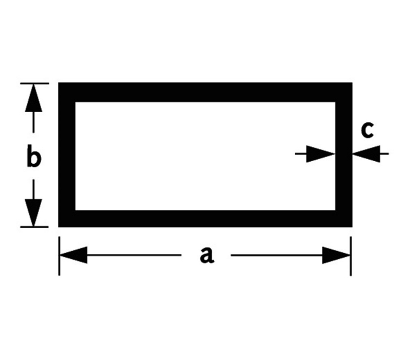 Afbeeldingen van Buis rechthoekig aluminium brute 40x20x2mm 200cm