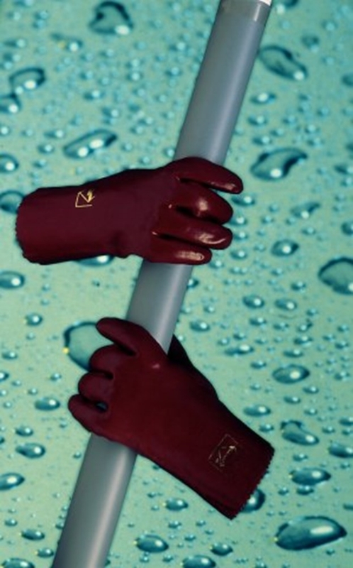 Afbeeldingen van Handschoen Lengte 27 cm rood, PVC, categorie 3, Non branded, Lengte 27 cm