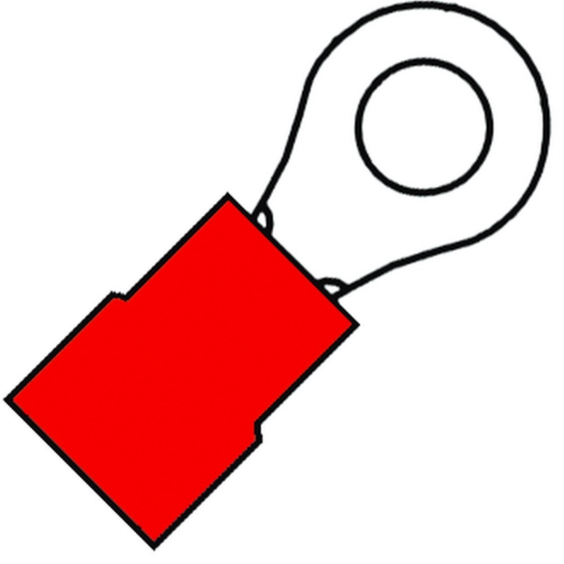 Afbeeldingen van Geïsoleerde Ringkabelschoen M5 voor 0,5-1,5 mm², PVC