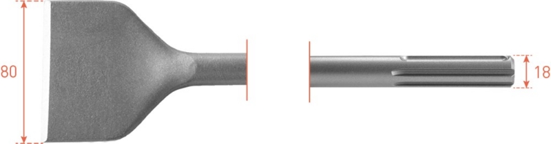 Afbeeldingen van SDS-max spadebeitel, 80x300 (vpe 1)