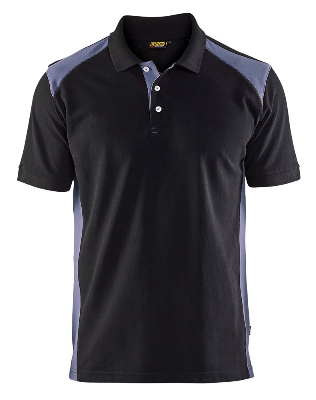 Afbeeldingen van Blåkläder/Poloshirt piqué/3324/Zwart/Grijs/M