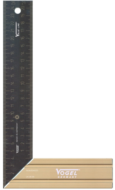 Afbeeldingen van Winkelhaak 300x145mm aluminium met verstek