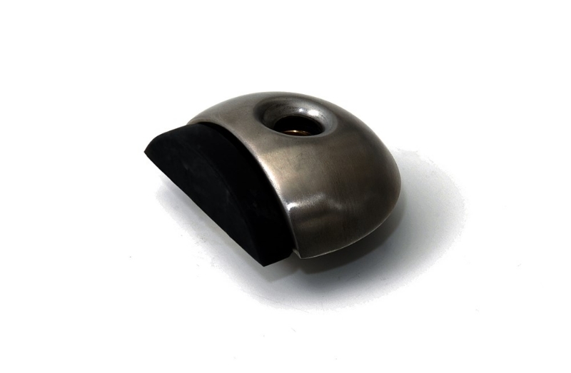 Afbeeldingen van Deurstopper V m.zijbuffer 55x18mm RVS