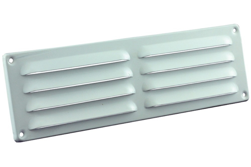 Afbeeldingen van Schoepenrooster 300x90mm aluminium wit