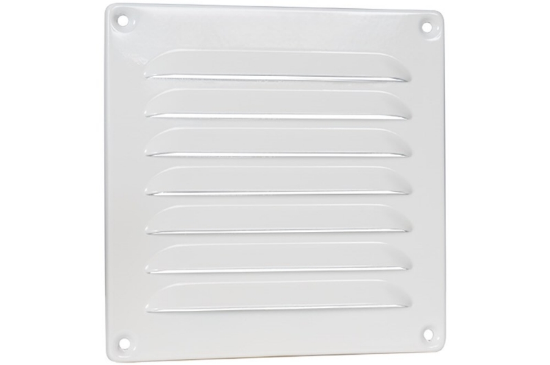 Afbeeldingen van Schoepenrooster 160x160mm aluminium wit