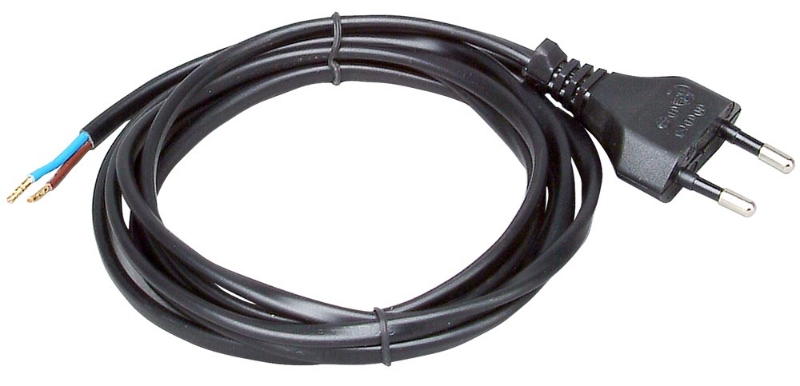 Afbeeldingen van Aansluitsnoer Euro 2x0,75mm² adereindhulzen 2 mtr zwart