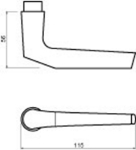 Afbeeldingen van Deurkrukset type 354 deurdikte 40mm zwart