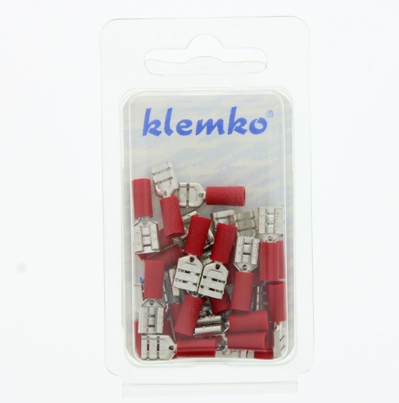 Afbeeldingen van Blister verpakte Geïsoleerde Vlakstekerhuls 6,3x0,8mm voor 0