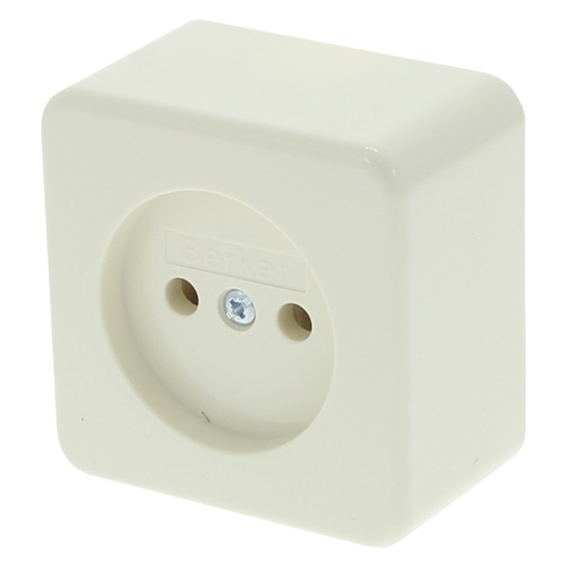 Afbeeldingen van Berker AP Contactdoos OPB 1V Creme