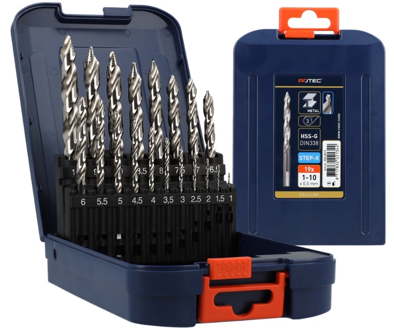 Afbeeldingen van Spiraalborenset '104 - STEP-X', DIN 338, 19-d