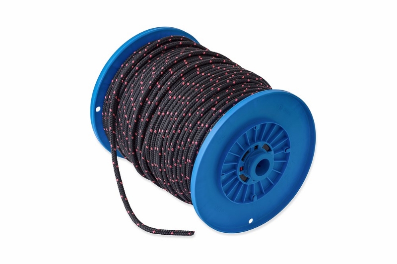 Afbeeldingen van Trimlijn gevlochten PP 06mm / zwart-roze / ro