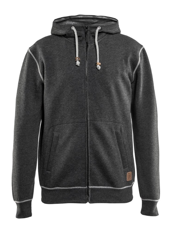 Afbeeldingen van Blåkläder/Hooded sweatshirt met rits/3398/Zwart Mêlee/XXXL