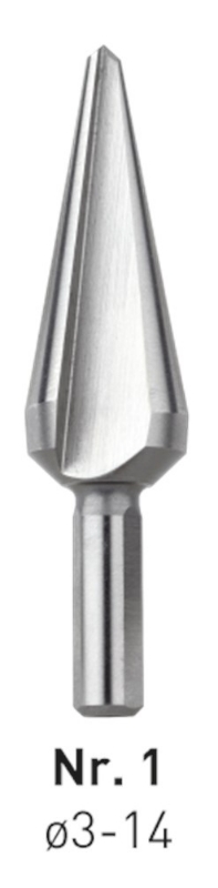 Afbeeldingen van HSS Conische plaatboor Nr.1 / ø3-14