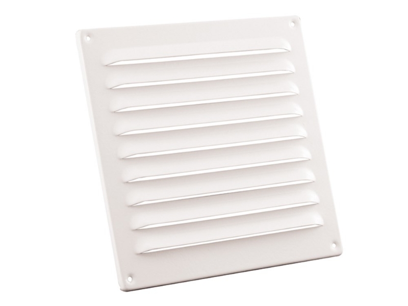 Afbeeldingen van Schoepenrooster 200x200mm aluminium wit