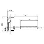 Afbeeldingen van bovenh.paumelle 14mm BP-vernikkeld voor 75x14mm paumelle-M 7 draad