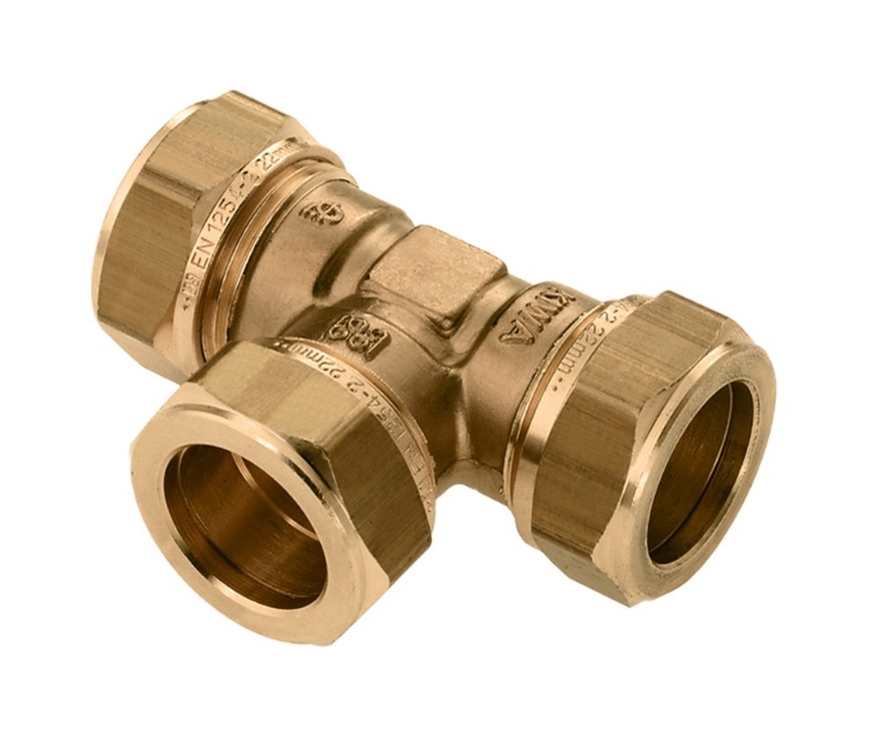 Afbeeldingen van BONFIX knel messing T-stuk 15 x 15 x 15 mm 2s