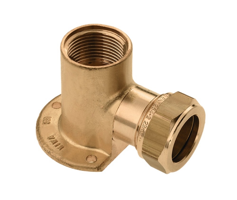 Afbeeldingen van BONFIX knel messing muurplaat hoog 1/2" bi x