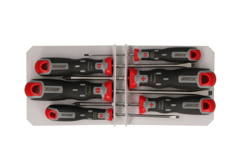 Afbeeldingen van 4Tecx Schroevendraaier set 4 stuks gleuf 2 st